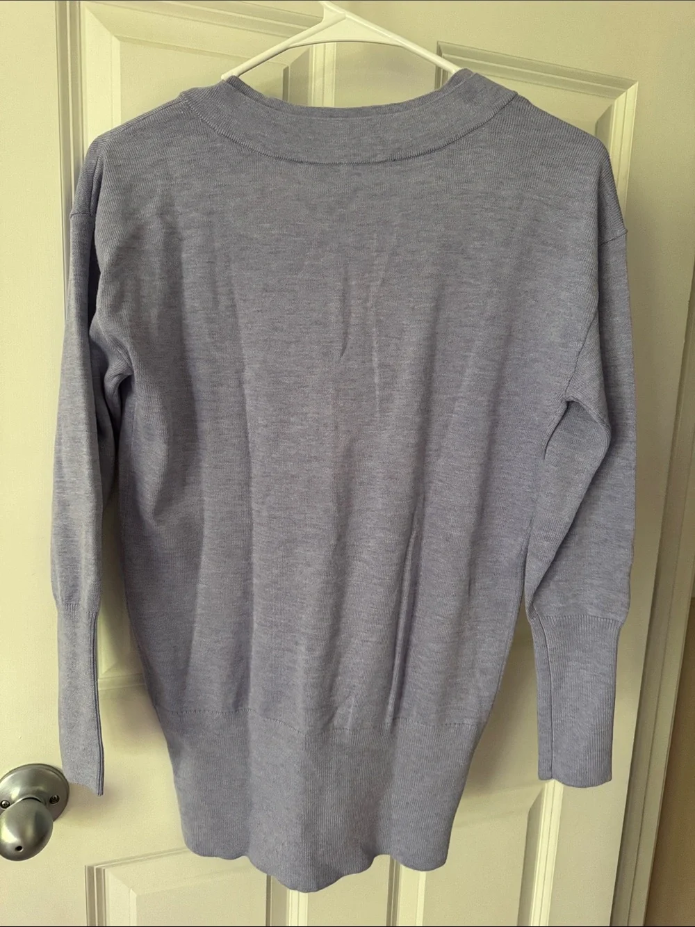 White House Black Market V-Neck Knit Tunic Sweater - Picture 2 of 5